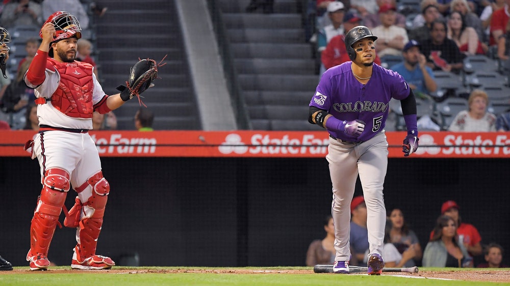 Gonzalez’s 2-run homer lifts Rockies over Angels 3-2