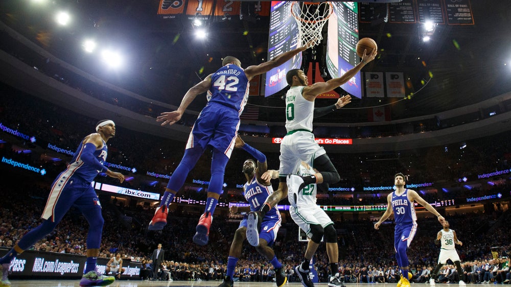 76ers top Celtics 107-93 in 1st battle of East favorites