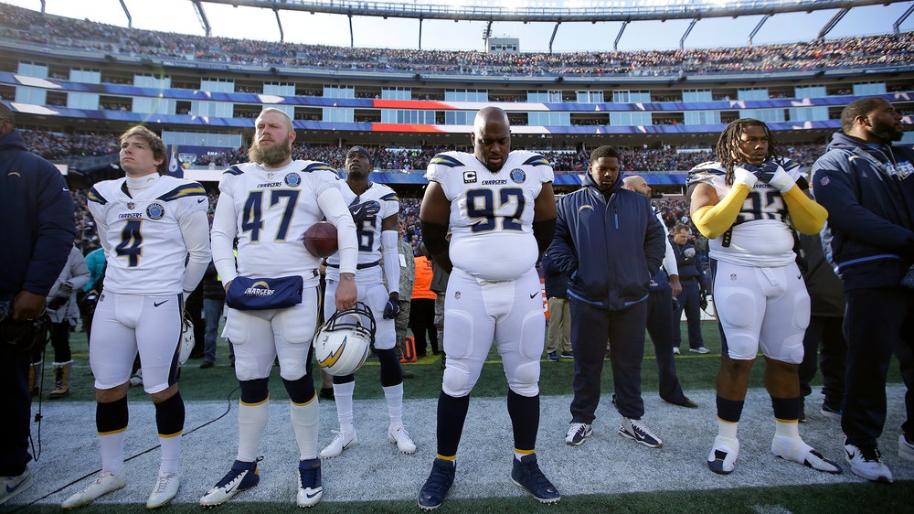 Moment of silence for Chargers DL Brandon Mebane