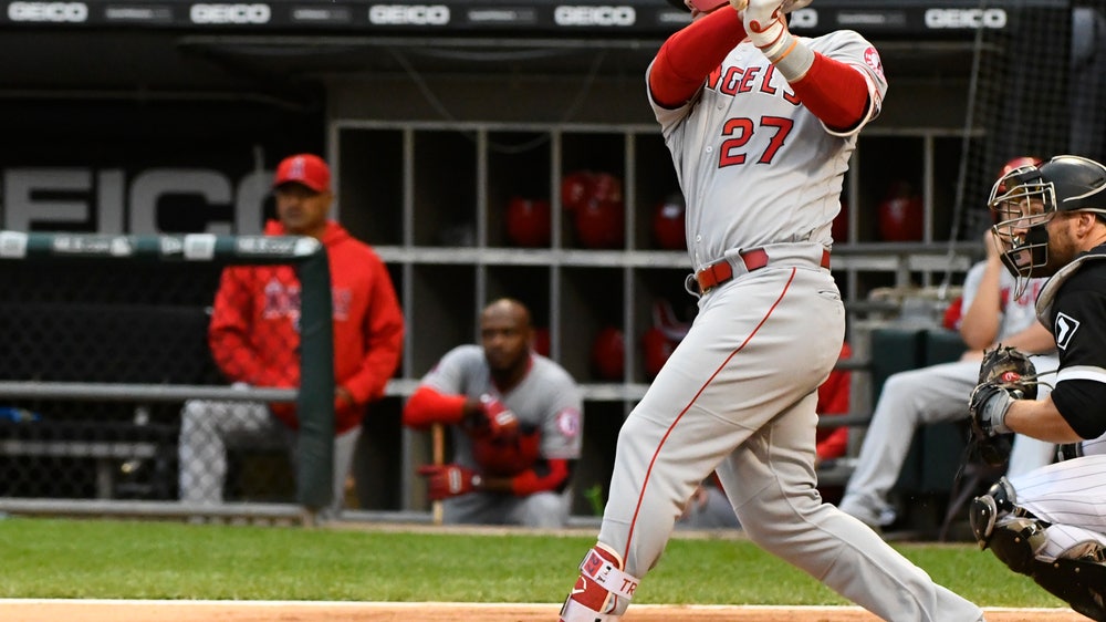 Trout homers twice, leads Angels past White Sox 12-3