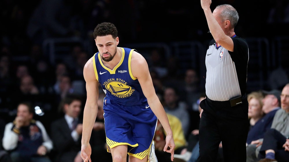 Thompson hits first 10 from 3, Warriors beat Lakers 130-111