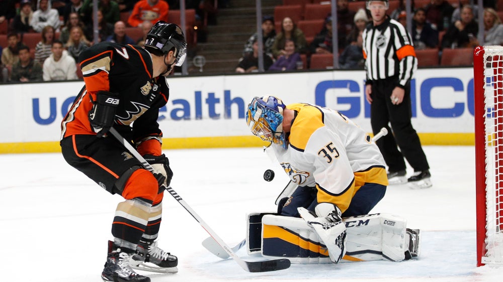 Anaheim wins in shootout to deal Nashville first road loss