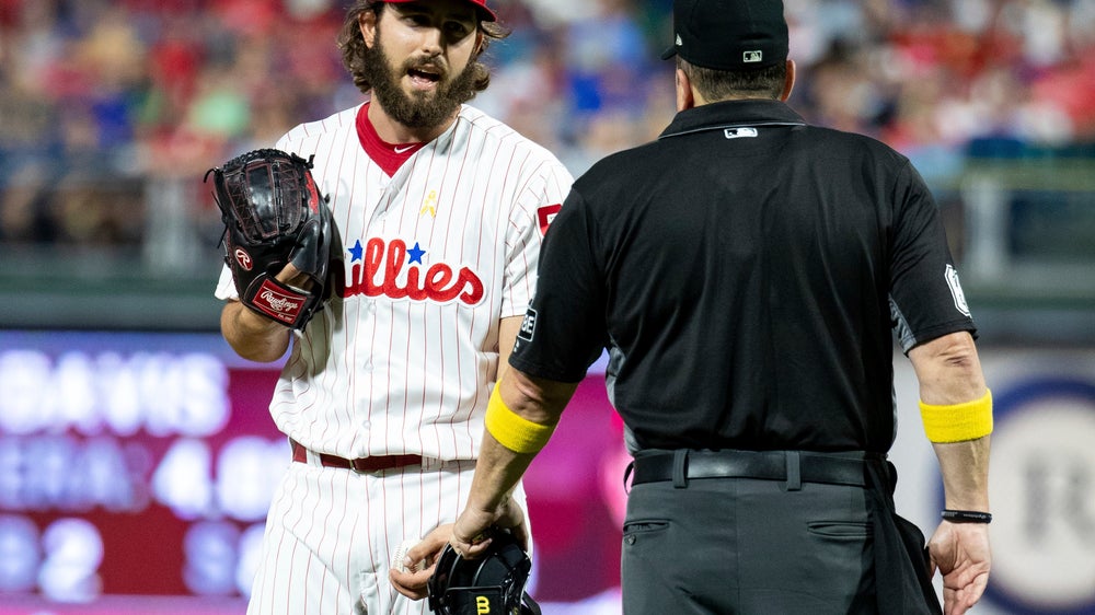 Umpire confiscates Phillies pitcher’s cheat sheet