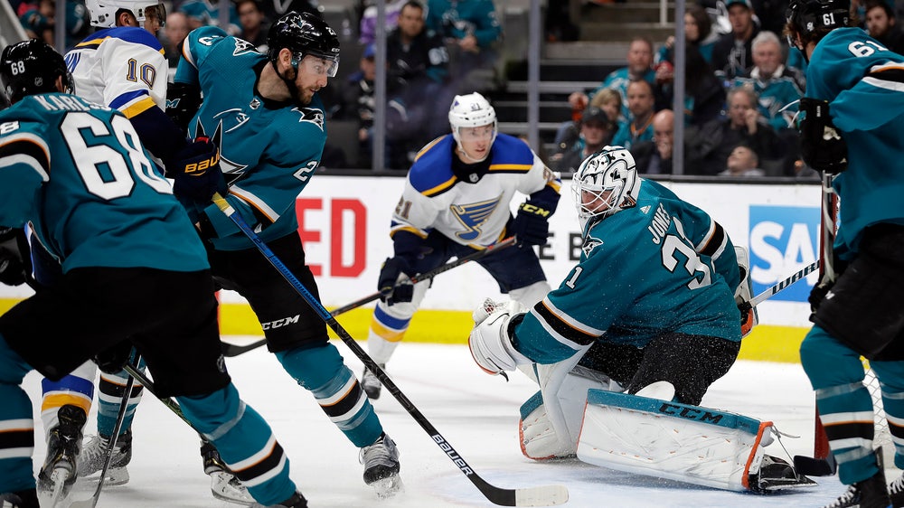Sharks beat Blues 3-2 in OT to take Western Conference lead