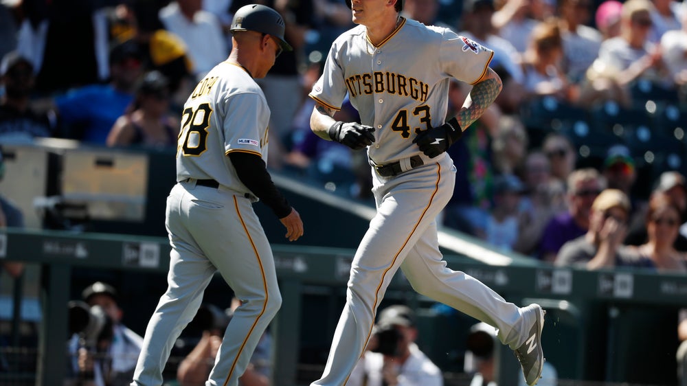 Brault homers, pitches into 7th as Pirates sweep Rockies 6-2
