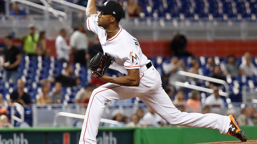 Alcantara dazzles on the mound, Marlins top Phillies 2-1