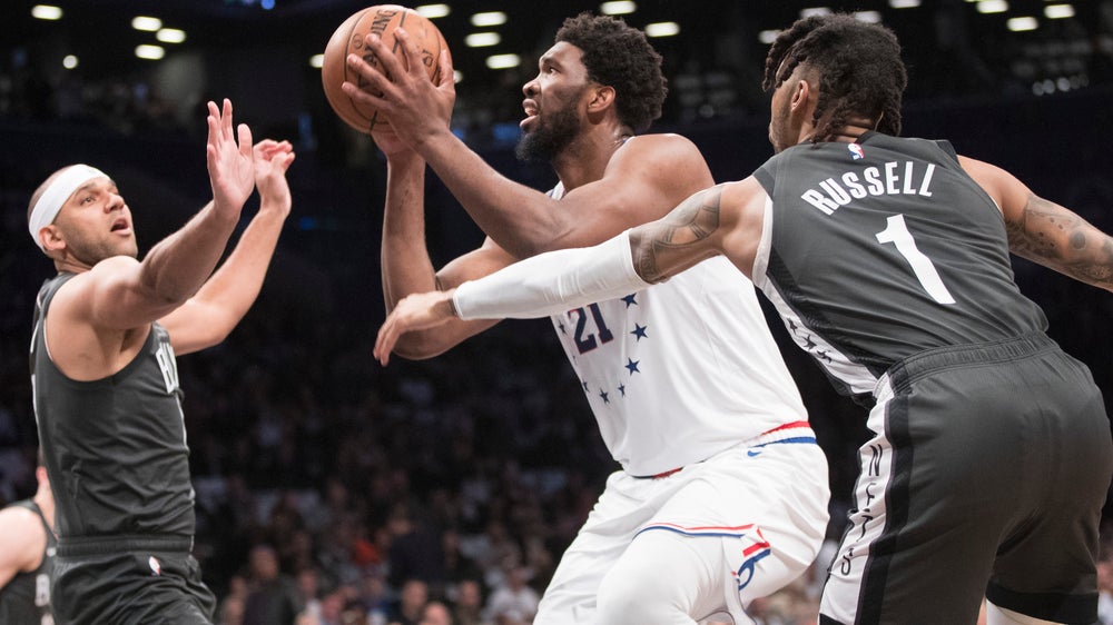 Embiid returns, leads 76ers past Nets 112-108 for 3-1 lead