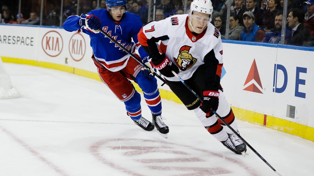 Pageau scores twice, Senators rout Rangers 6-2