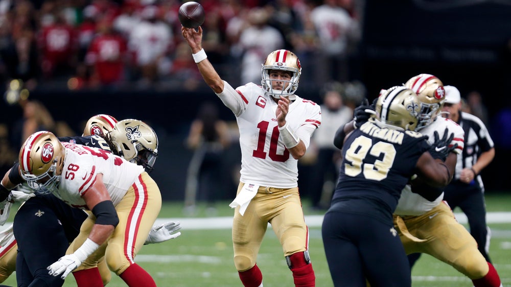 Garoppolo's 4 TD passes help 49ers top Saints, 48-46