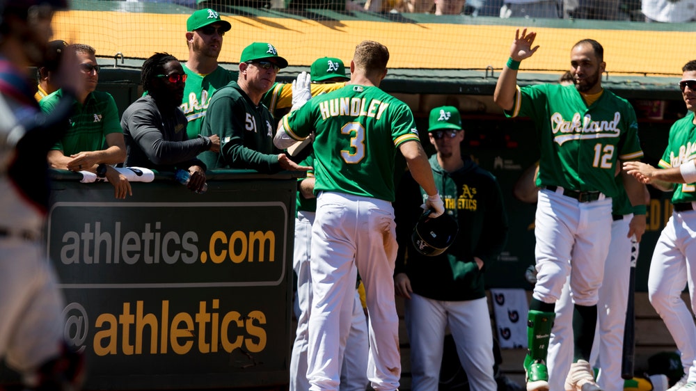 Luplow slips, Olson scores in 9th as A’s beat Indians 3-2