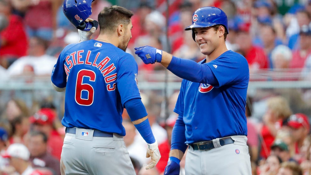 Rizzo celebrates, Cubs beat Reds 12-5 for biggest lead