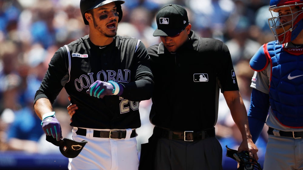 Hamels throws 7 scoreless, 4 batters hit as Cubs top Rockies