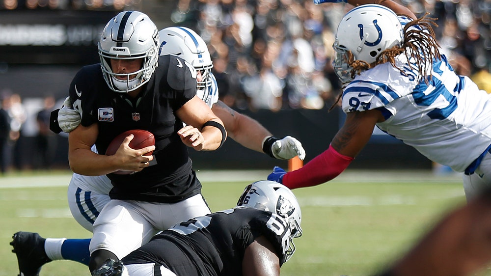 Carr's rough week ends in Raiders 42-28 loss to Colts