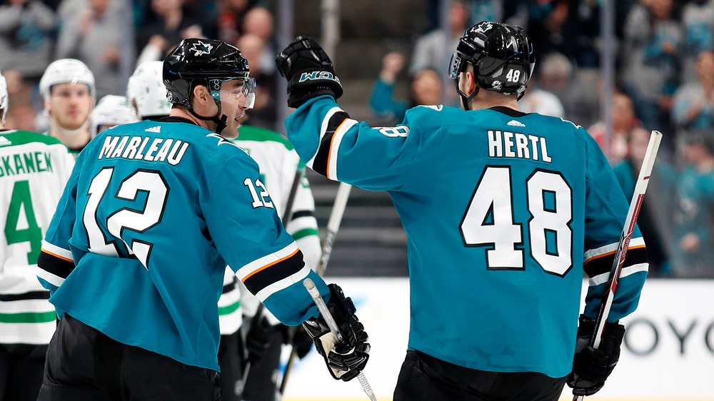 Burns, Marleau lead Sharks to 2-1 win over Stars