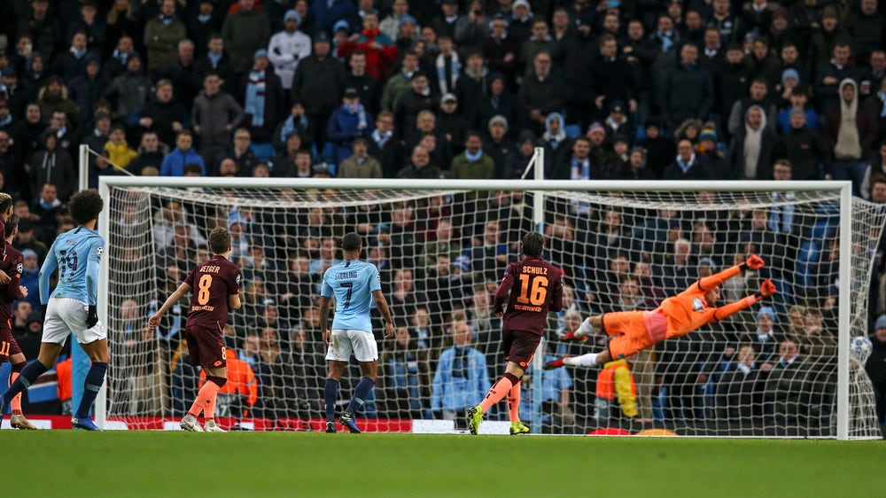 Sane double earns Man City 2-1 win, top spot in CL group