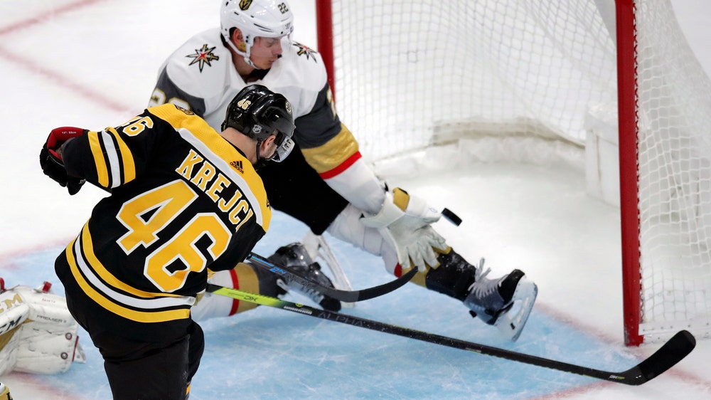 Krejci has goal, assist for Bruins in 3-2 win over Vegas