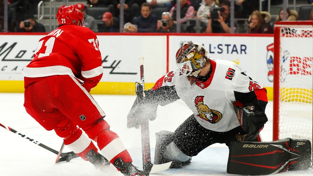Larkin's shootout goal gives Red Wings 3-2 win over Senators