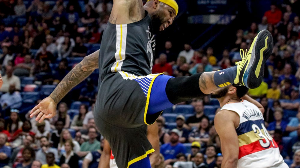 Cousins leads Warriors past Pelicans; Curry leaves hurt