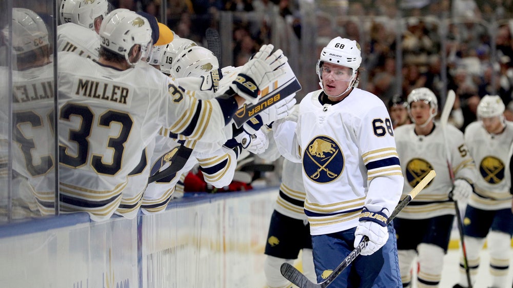 Olofsson scores 2 in Sabres home-opening 7-2 win over Devils