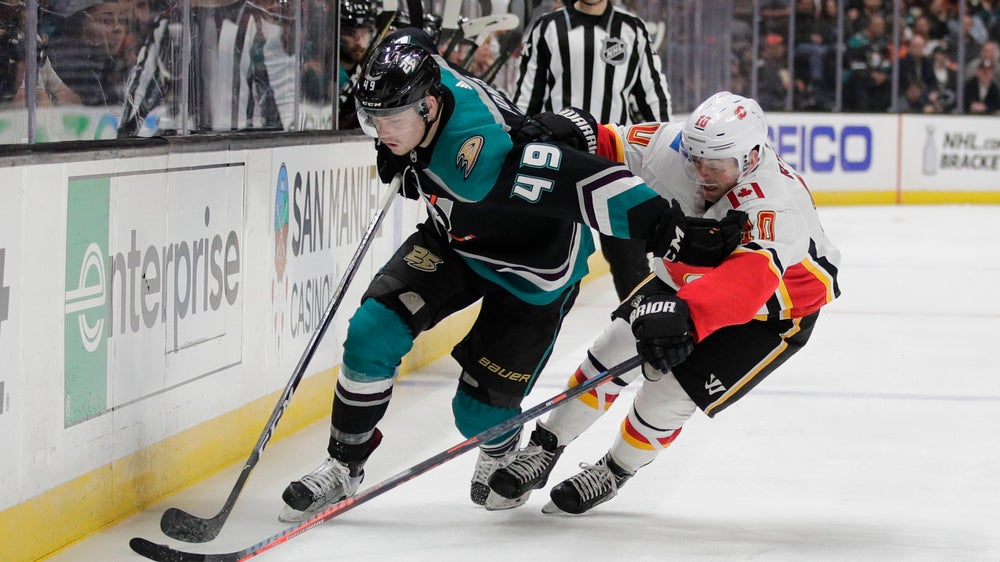 Rookies send Anaheim Ducks past playoff-bound Flames, 3-1