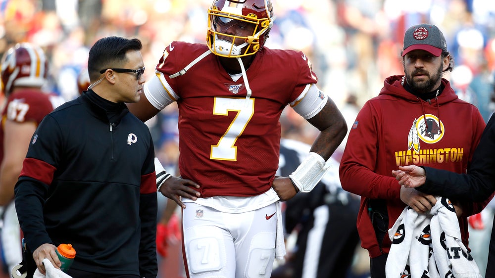 Redskins' Haskins out for Cowboys game with ankle injury