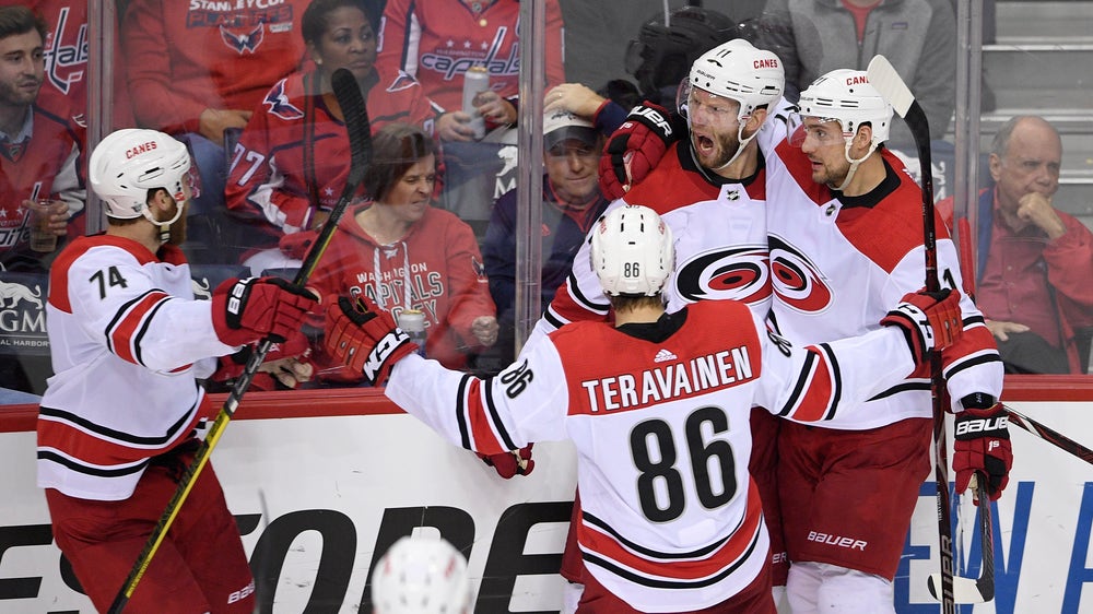 Hurricanes stun defending champion Capitals in 2OT in Game 7