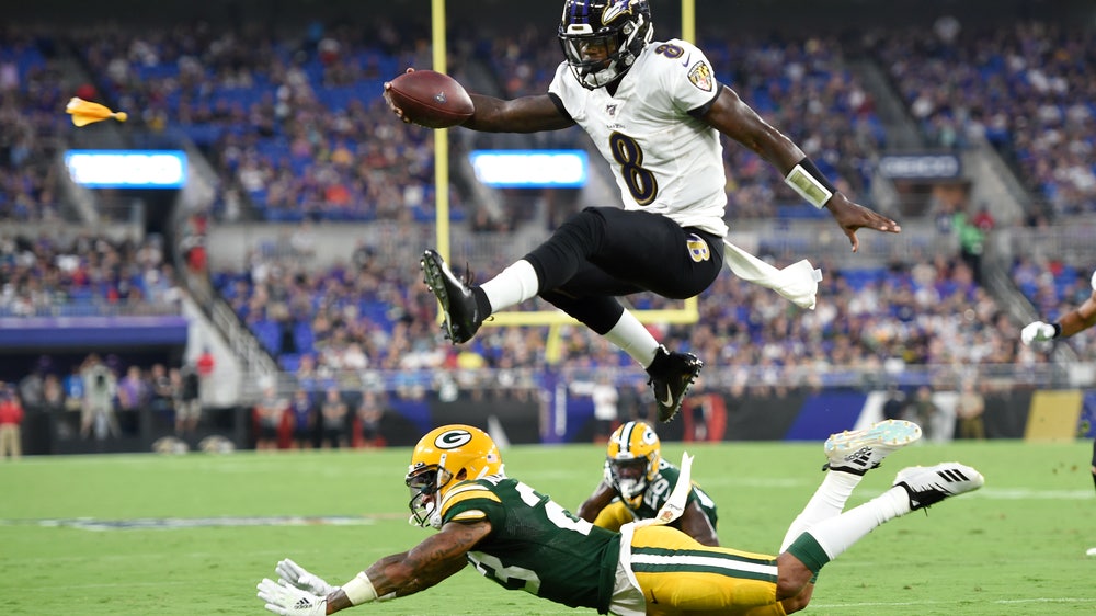Jackson looks sharp, Rodgers sits as Ravens beat Packers
