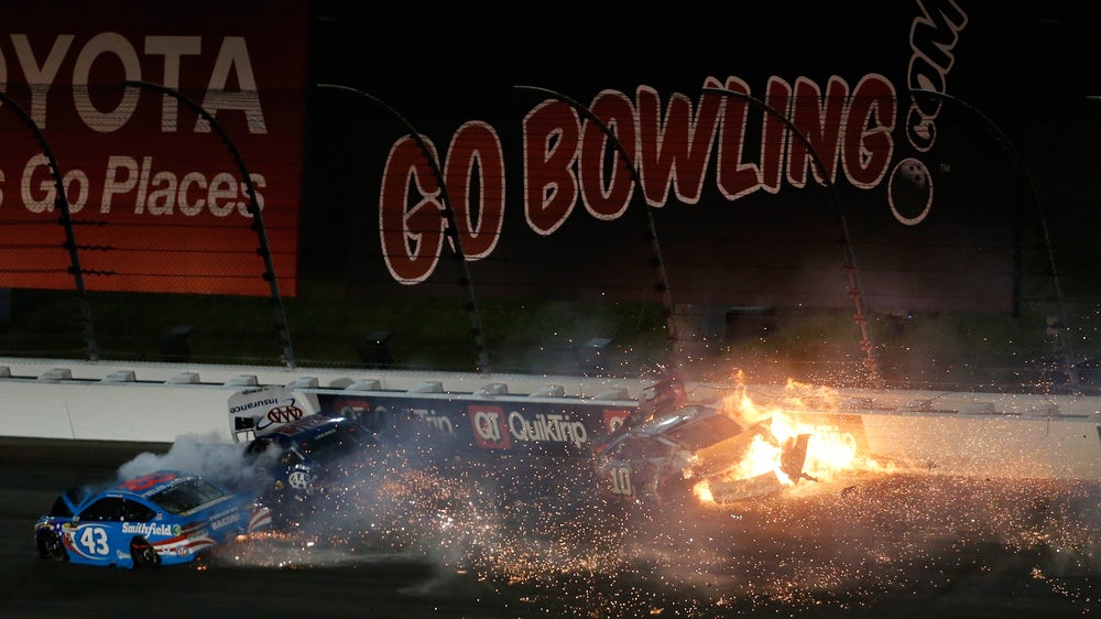 Wild photos from fiery crash at Kansas Speedway