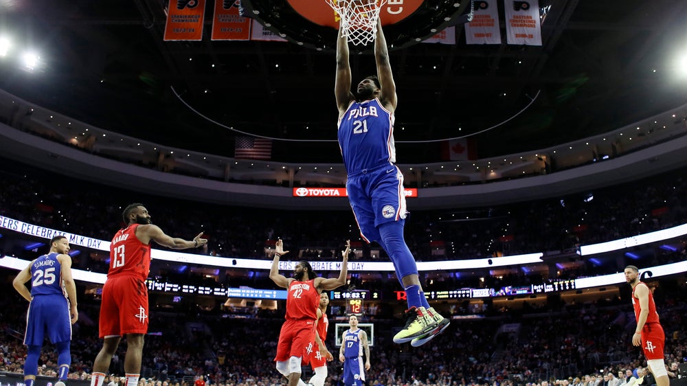 Embiid leads 76ers to 121-93 rout of Harden, Rockets