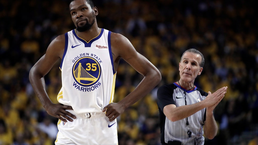 The Latest: Kevin Durant to miss remainder of Houston series