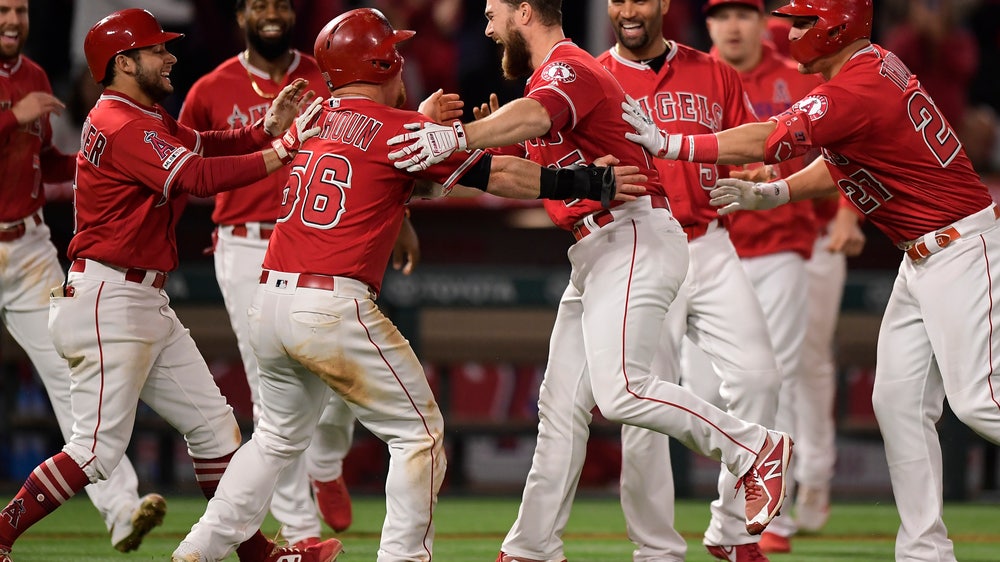 Calhoun rallies Angels past Rangers 3-2 to snap 5-game skid