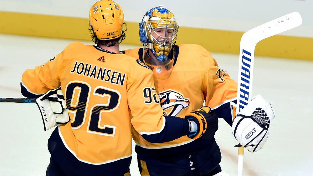Rinne shuts out Bruins on 36th birthday, Predators win 1-0