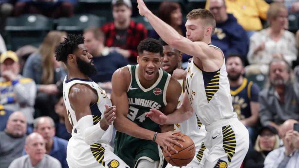 Pacers win 5th straight by pulling away from Bucks 113-97