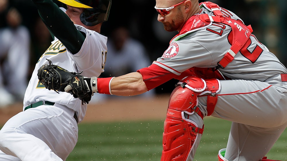 Davis hits second home run of season, A’s beat Angels 4-0