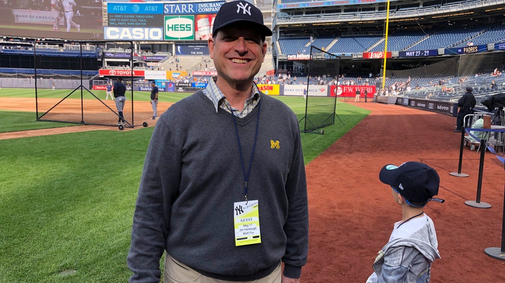 3 generations of Harbaughs make 1st visit to Yankee Stadium