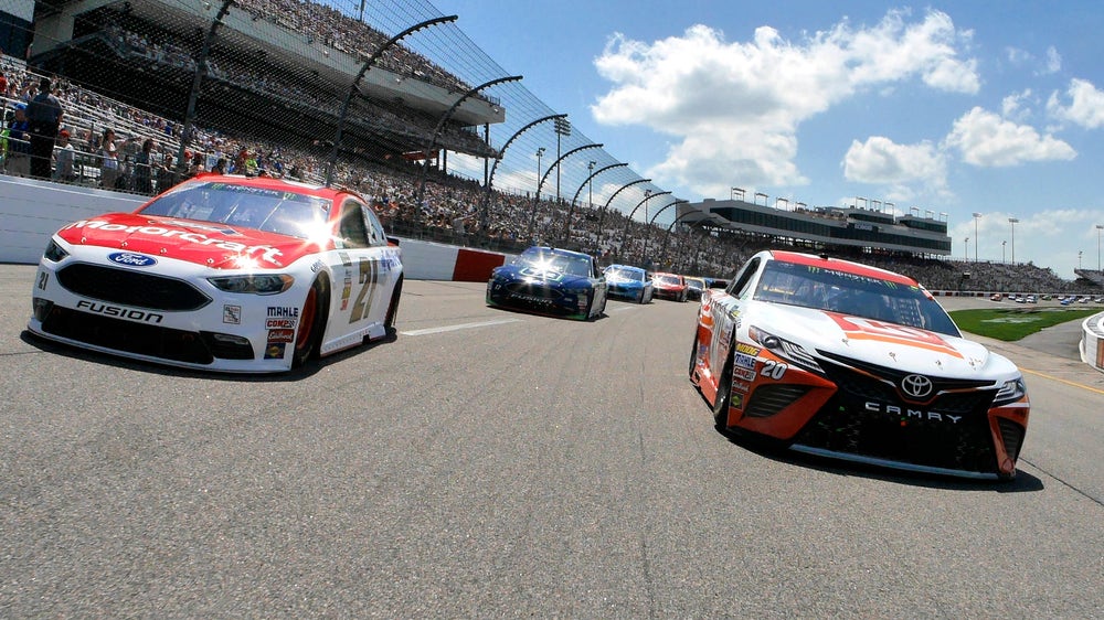 Top 10 drivers after Stage 1 in the Toyota Owners 400 at Richmond