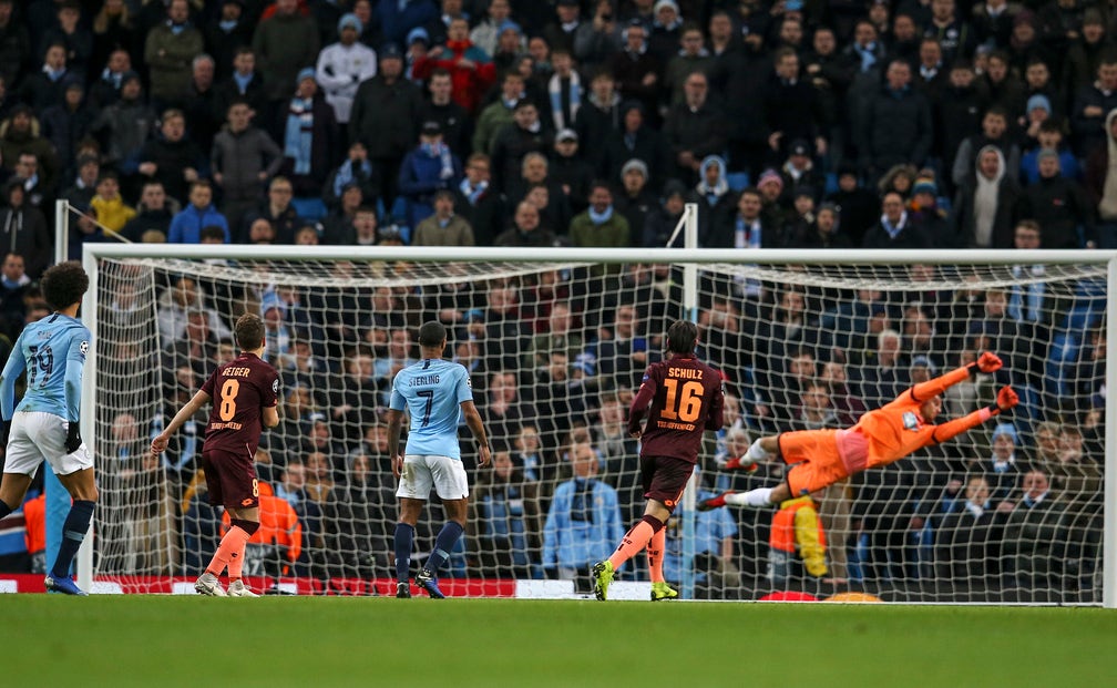 Sane Double Earns Man City 2 1 Win Top Spot In Cl Group Fox Sports