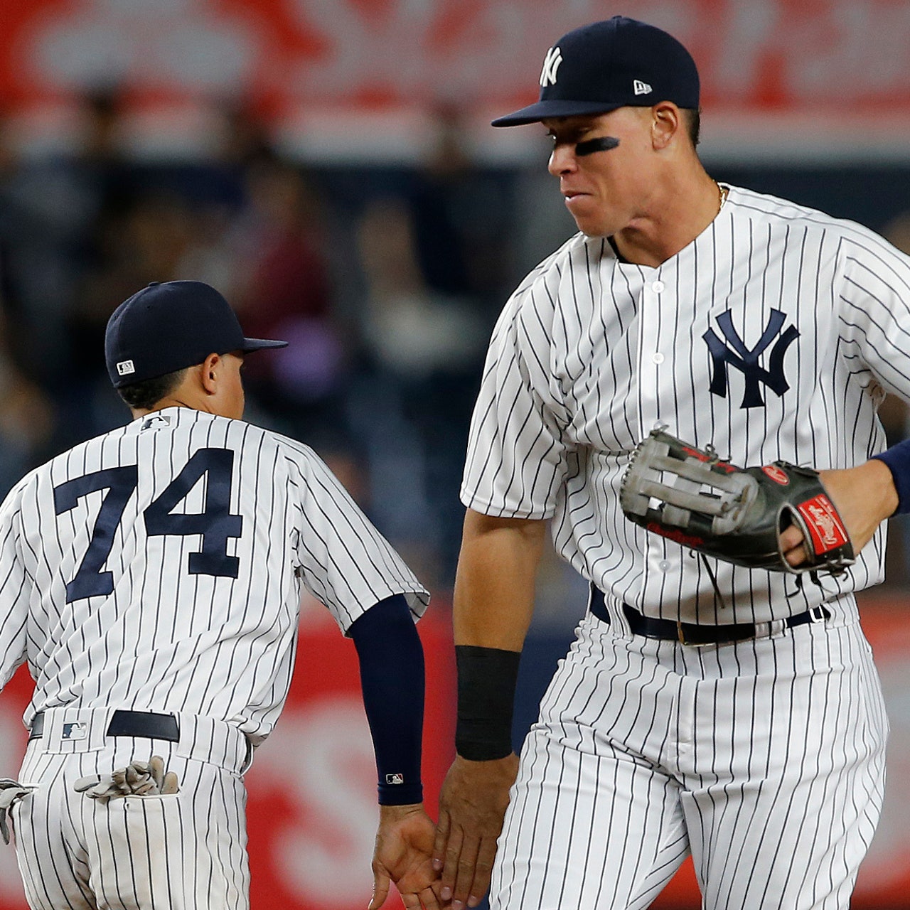 Aaron Judge and Ronald Torreyes swapped jerseys, with predictably