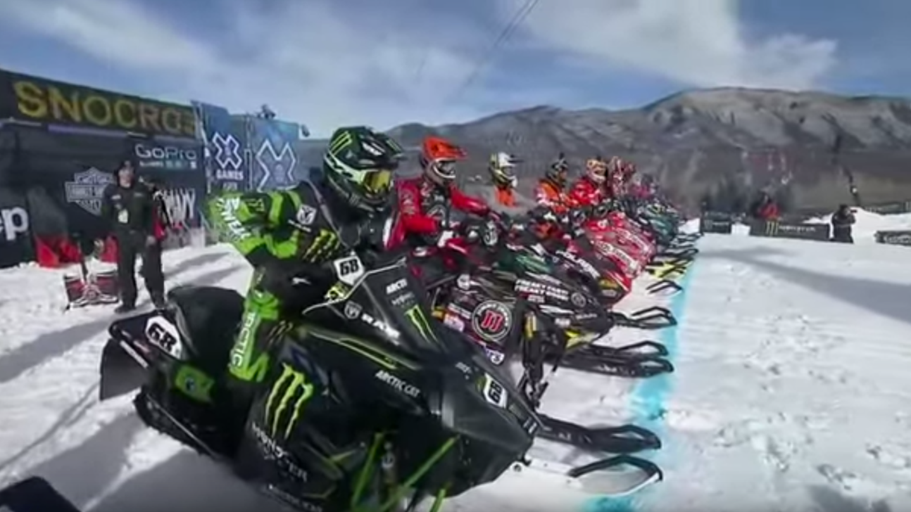 SnoCross: Watch snowmobile riders take on their version of Supercross