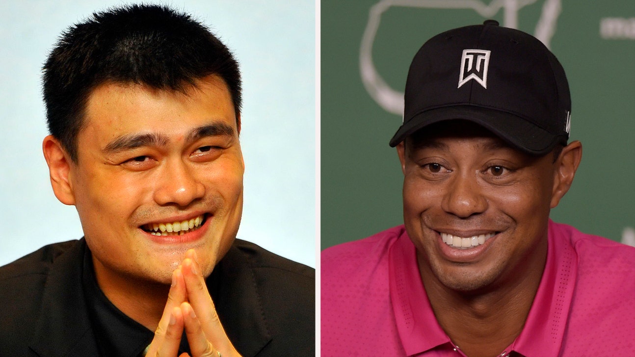Yao Ming towers over Tiger Woods in latest funny pairing