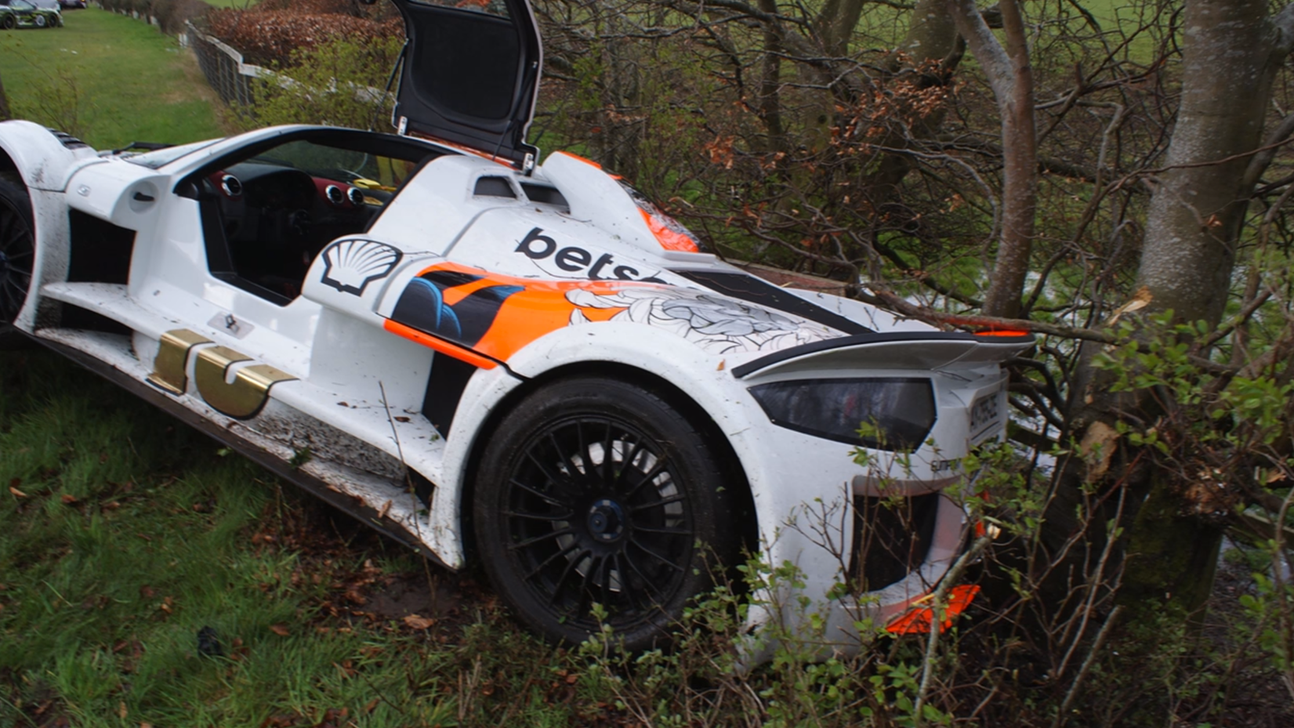 It took just one day for the first crash in the 2016 Gumball 3000