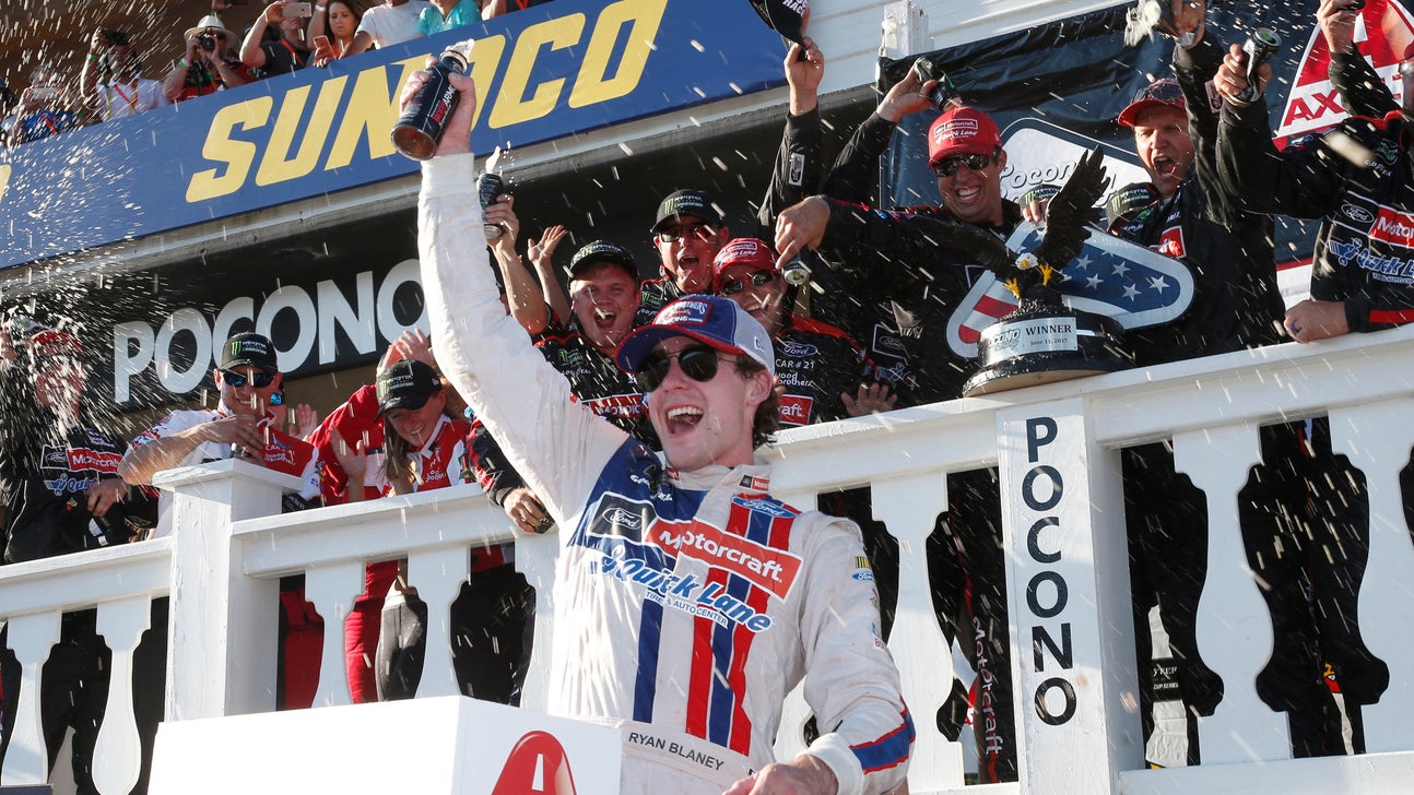 Congratulations pour in for Wood Brothers Racing after Pocono win