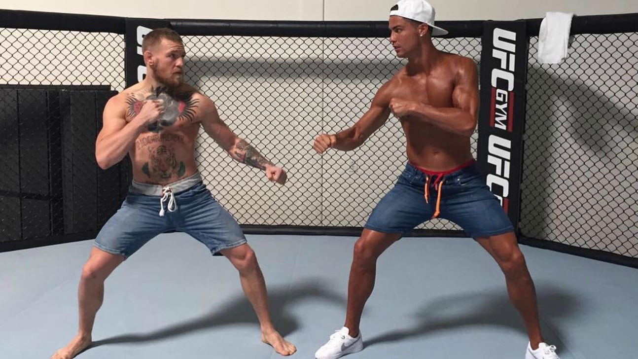 Cristiano Ronaldo steps into the Octagon with UFC champ Conor McGregor