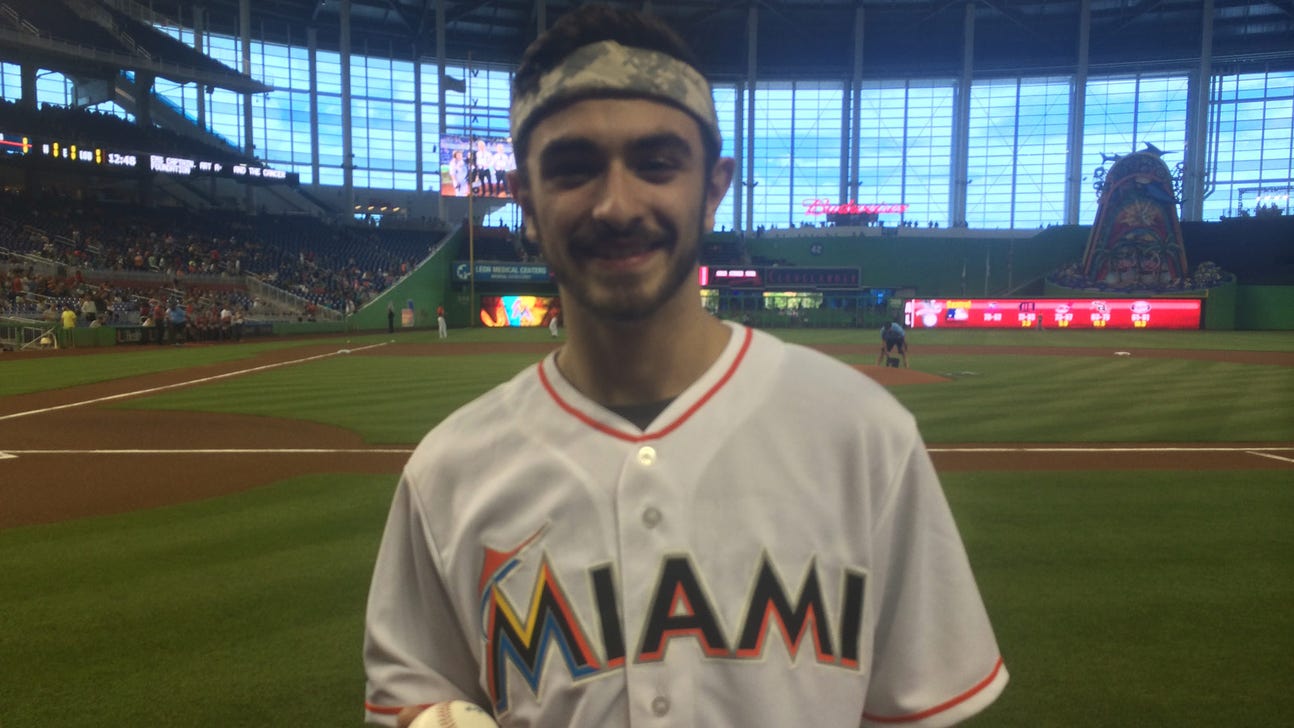 Winner of dance show comes full circle to throw out first pitch with Marlins
