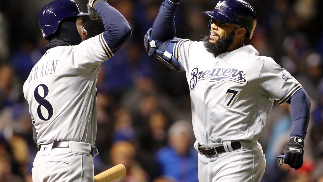 Brewers' Eric Thames, Corey Knebel and Oliver Drake visit MillerCoors Brewery
