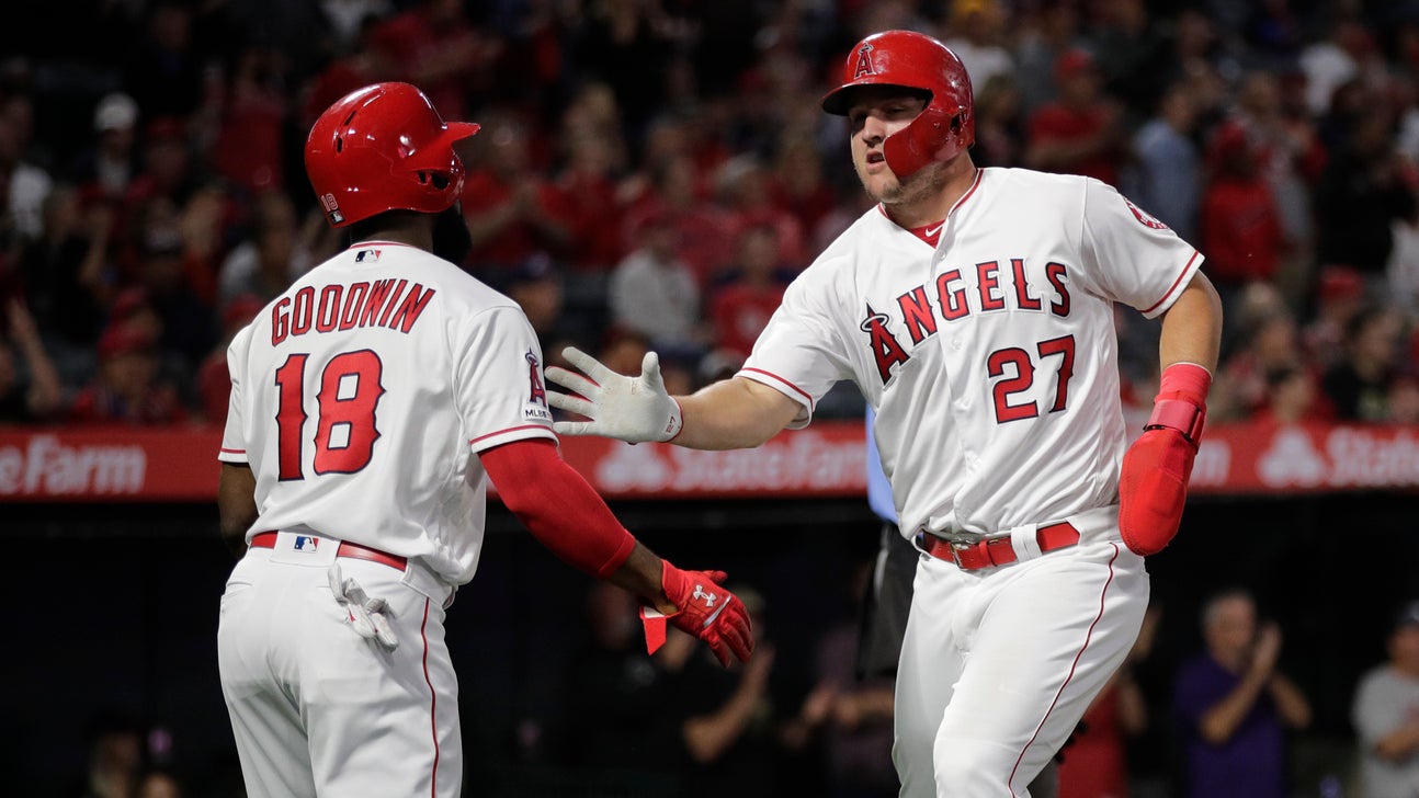Angels’ Trout out of lineup vs. Brewers due to groin strain
