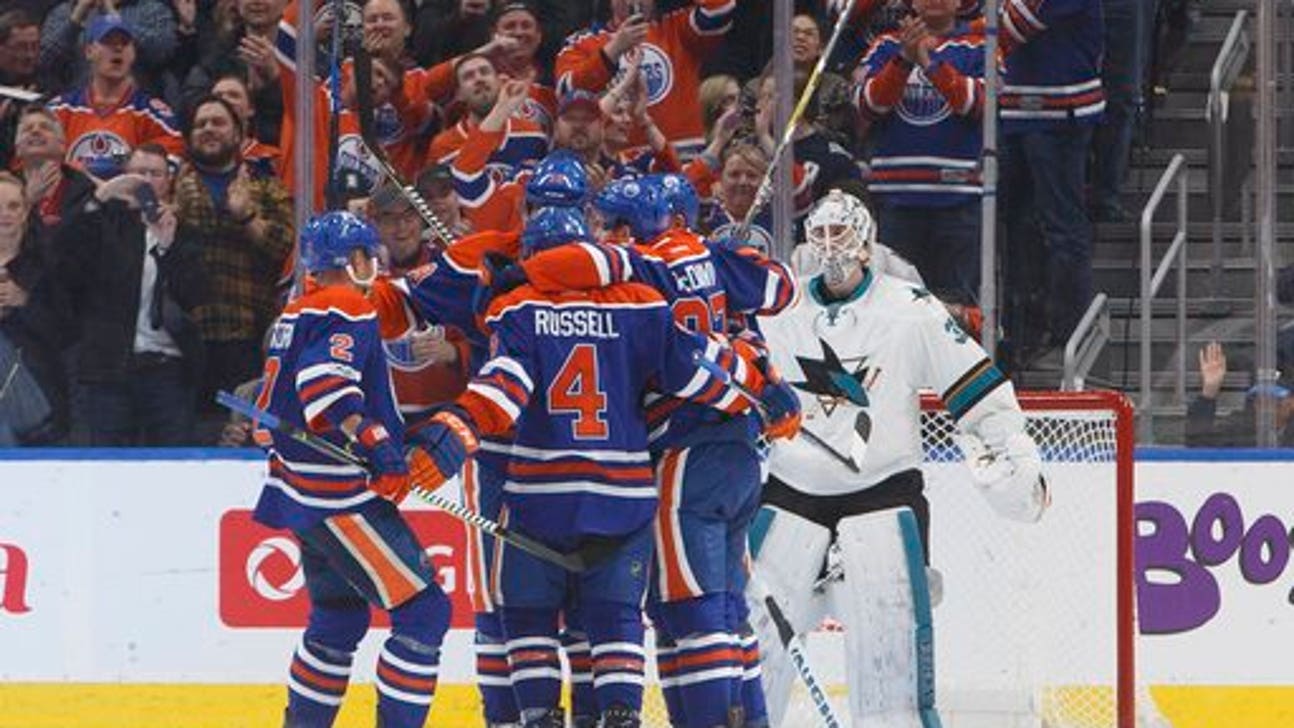 Maroon scores 2, streaking Oilers beat struggling Sharks 3-2 (Mar 30, 2017)