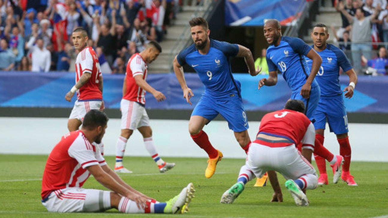 Giroud scores hat trick as France crushes Paraguay 5-0