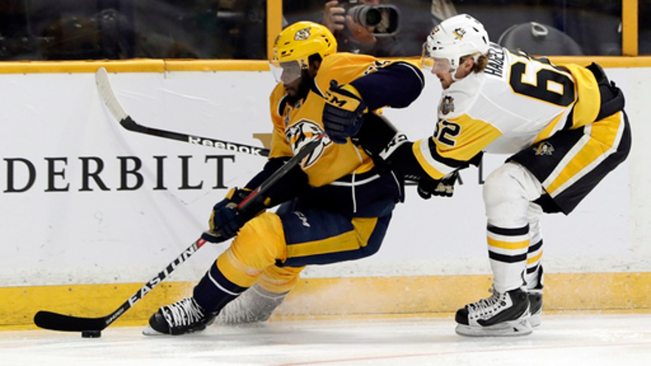The Latest: Predators beat Penguins 4-1, even Final at 2-2
