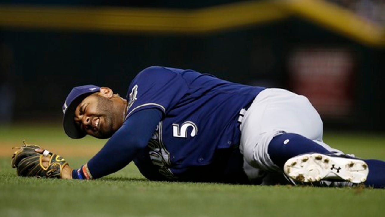 Brewers place 2B Villar on 10-day DL with back strain